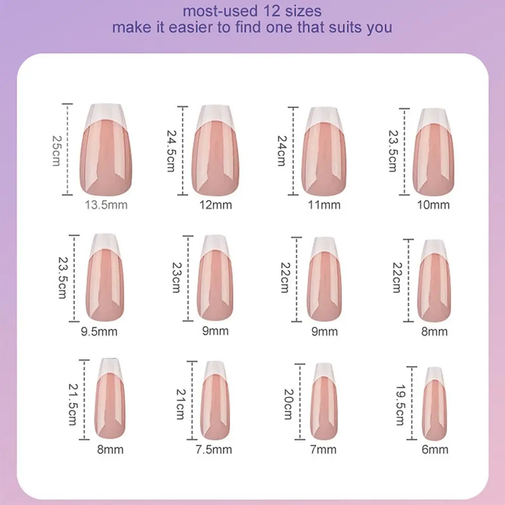 

108pcs New Mixed Color French False Nail Almond Coffin Pink Fake Nail Acrylic Convenient Finished Wearing Press On Nails DIY