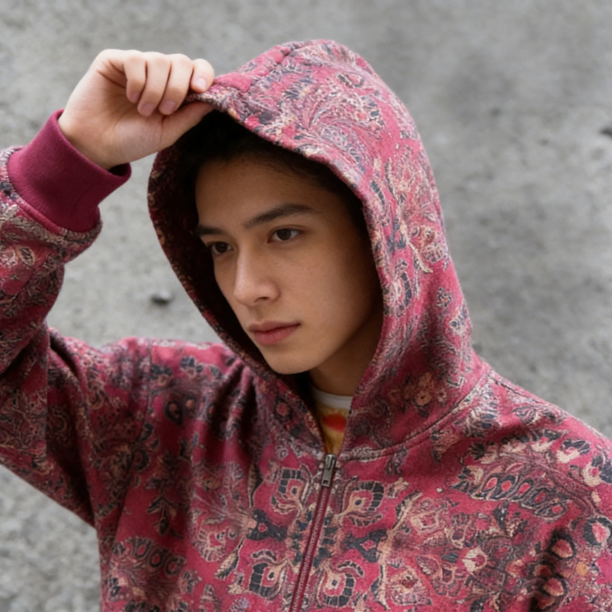 

2025 Digital Printed Ins Street American Retro Zipper Men's and Women's Hoodie One Piece