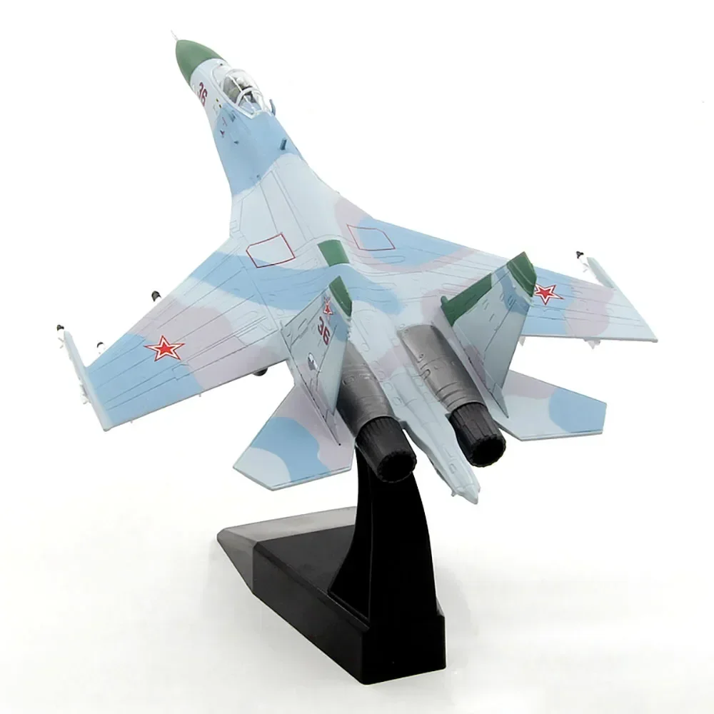 AMER Soviet SU-27SK Sideguard Fighter 36 # Su 27 Aircraft Model 1/100 Scale Model Military Collection Decoration Gift Display