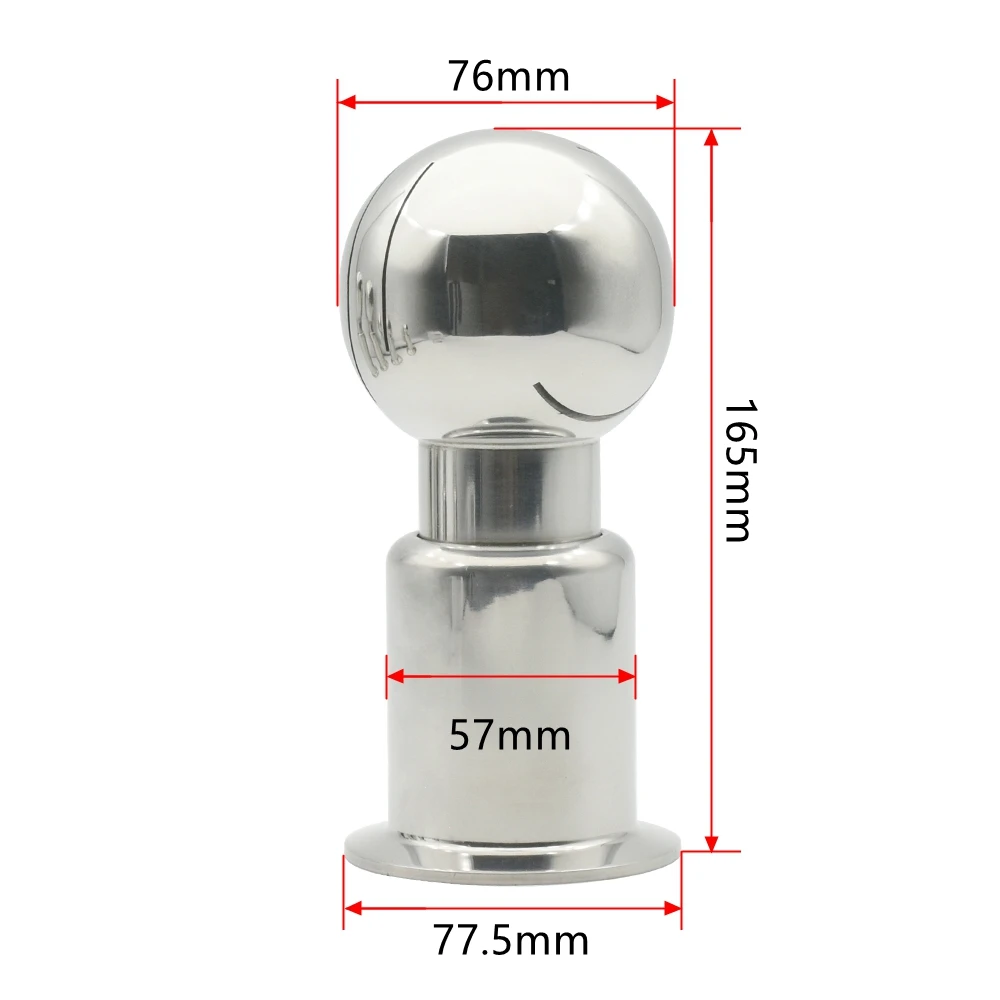 1 "1,5" 2 "2,5" drei Clip 304 316L Edelstahl Rotary Spray Reinigungskugel, geeignet für CIP kann selbstgemachtes Bier – Detail 1