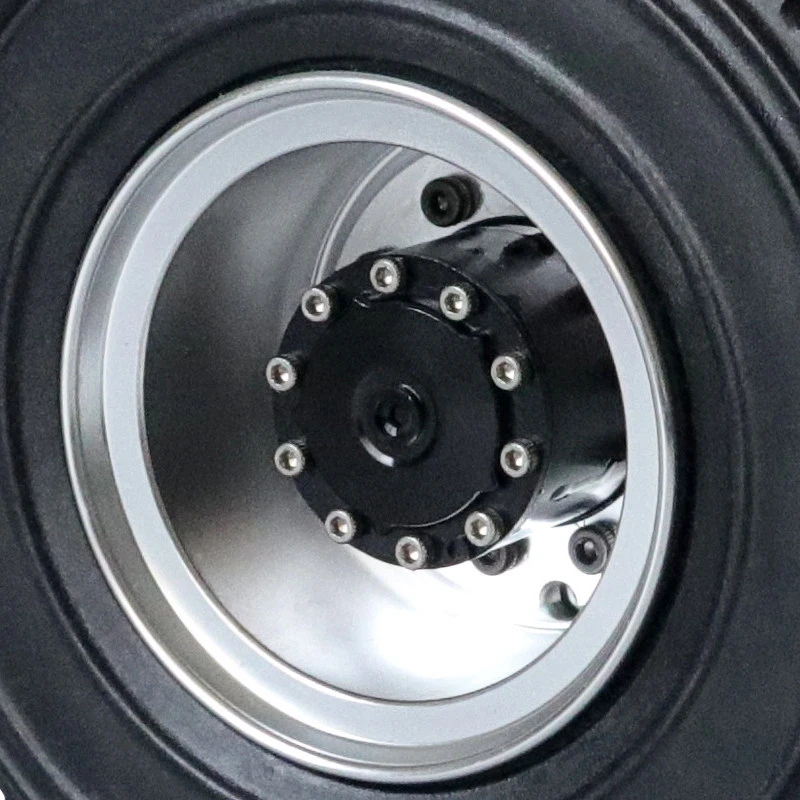 RC 1/14 1 Pair Metal Simulation Rear Hub for Tamiya Hydraulic Excavator Loader Dump Truck for MAN VOLVO Trailer Tipper DIY Parts