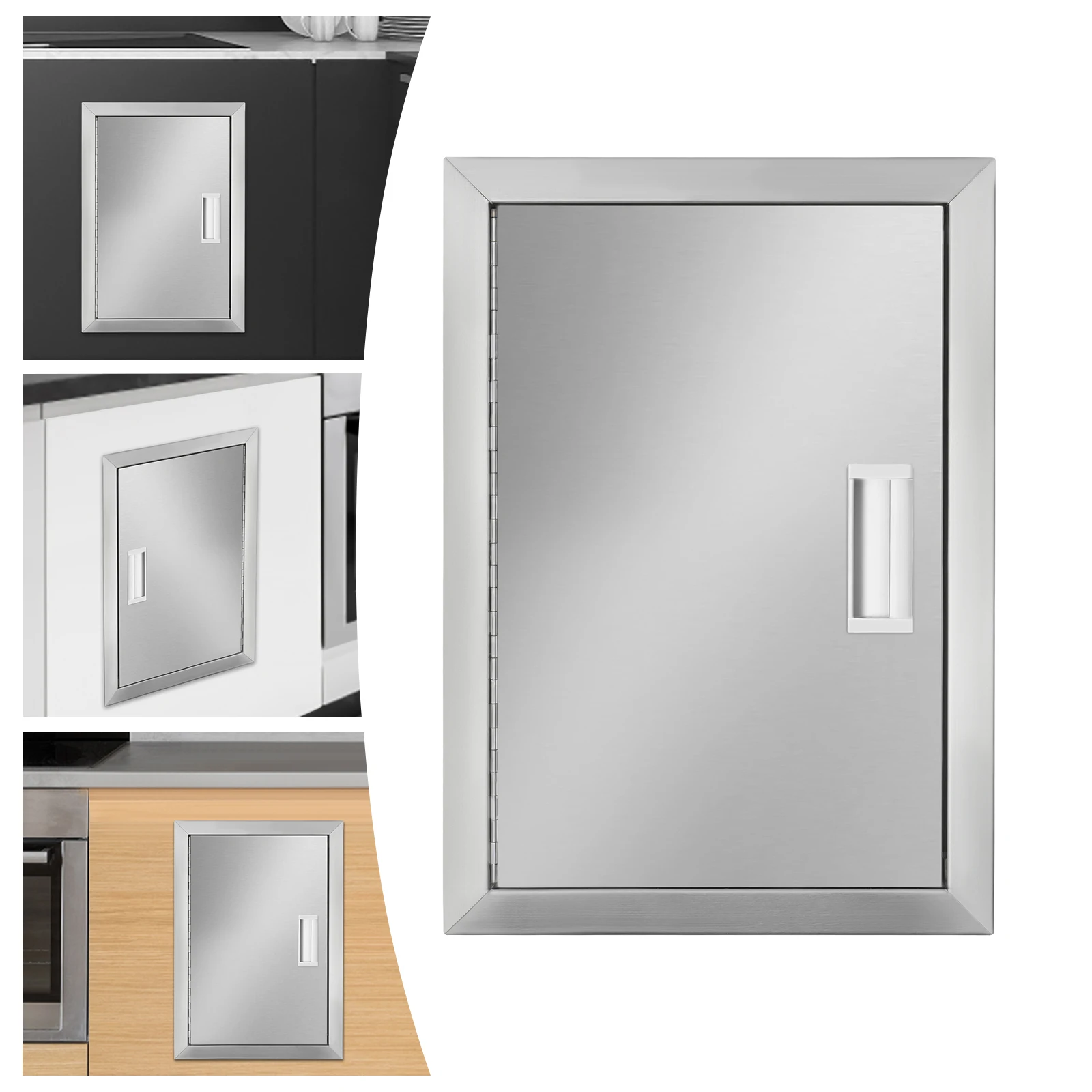 Portes d'accès verticales à paroi unique en acier inoxydable, portes de cuisine extérieures, construction, 14W x 20H, po