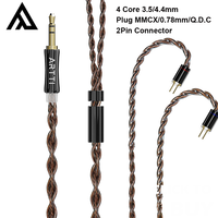 ARTTI A12 HIFI IEMs 4 Core Earphone Upgrade Cable 3.5/4.4mm Plug MMCX/2Pin/Q.D.C Connector Monitor Headphone Cable
