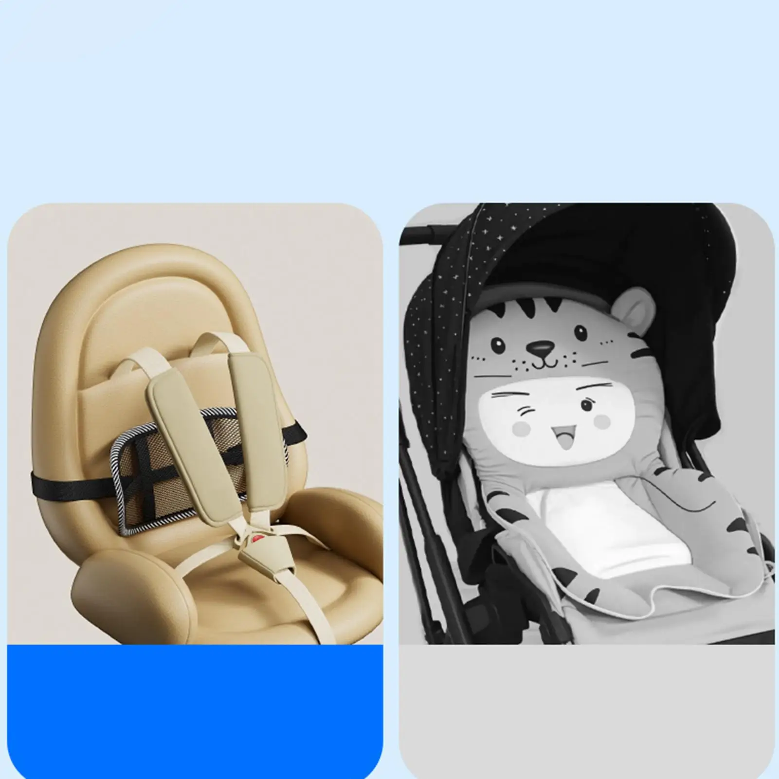 Stroller Insert Breathable Elastic Ergonomic Back Lumbar Support Universal Stroller Seat Insert For Over 6 Months Boys Girls 4