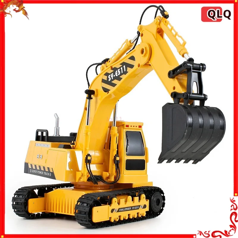 

RC Excavator Toy for Boys Hydraulic Construction Vehicles Remote Control Digger Toy with 2 Batteries for Sandbox Birthday Gift