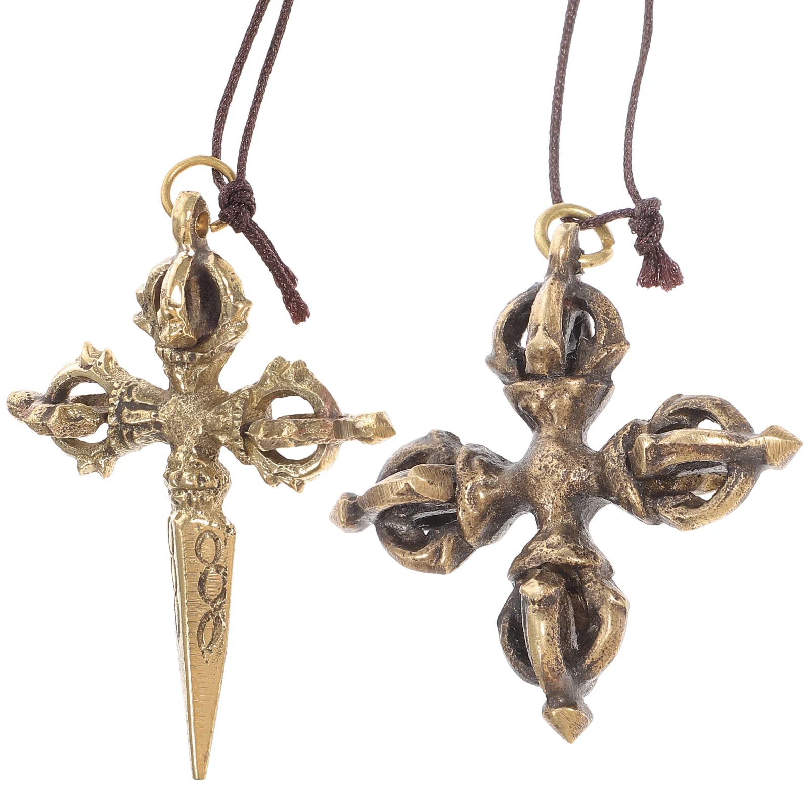 

2pcs Vajra Pendants Copper Charms Durable Rust Proof Jewelry Making Necklace Decor Accessories Tibetan Symbol Key