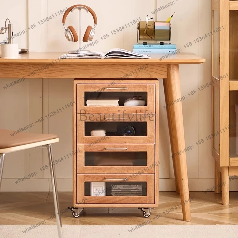 solid wood desk under cabinet, bedroom storage wall locker, medieval light luxury locker
