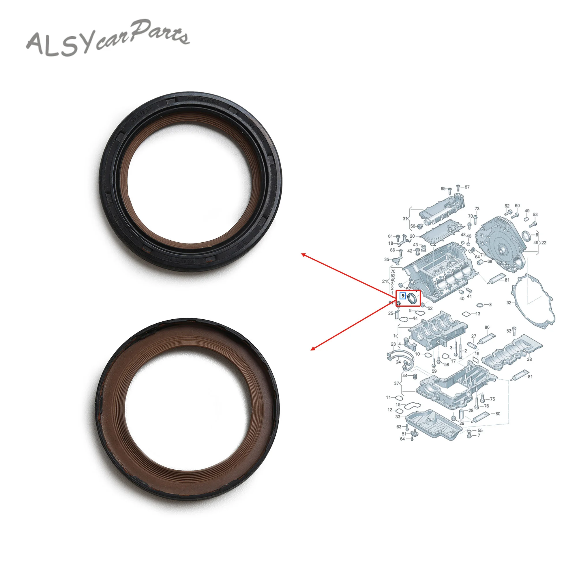 4.0T/4.2L Engine Crankshaft Front Oil Seal 079103051G For Audi A4 A6 A8 Q7 Porsche Cayenne VW Touareg