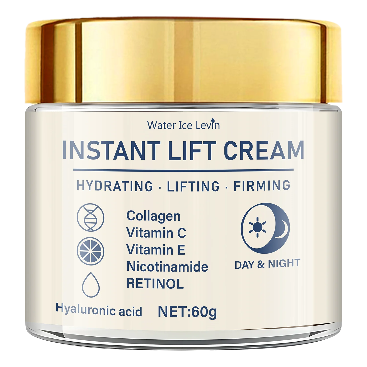 Verstevigende en liftende gezichtscrème - Rijk aan hyaluronzuur en retinol, verstevigt en lift de huid, hydrateert de huid, geschikt voor alle huidtypen, dagelijks huidverzorgingsproduct