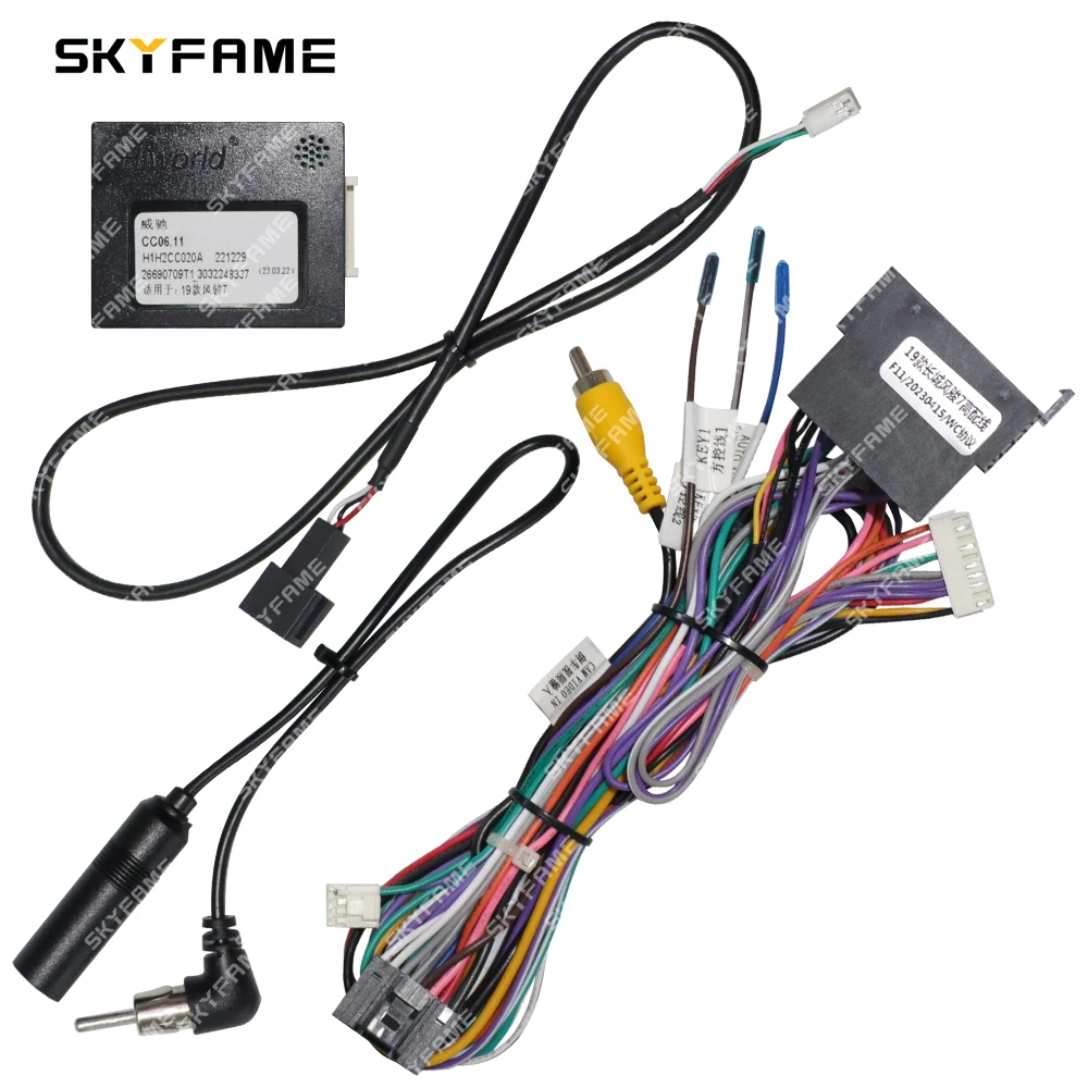 SKYFAME Car 16pin Wiring Harness Adapter Canbus Box Decoder Android Radio Power Cable For Great Wall Steed Wingle 7
