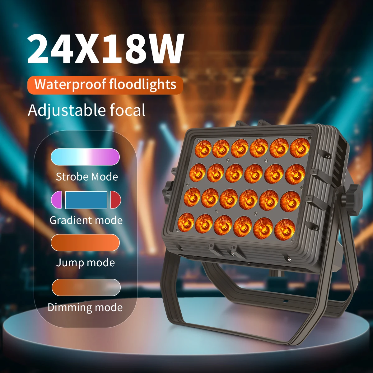 24x12W RGBW/24x18W RGBWA UV 6 in 1 LED Square Par Light Outdoor Waterproof Stage Light DMX Control DJ Disco Equipment Lighting