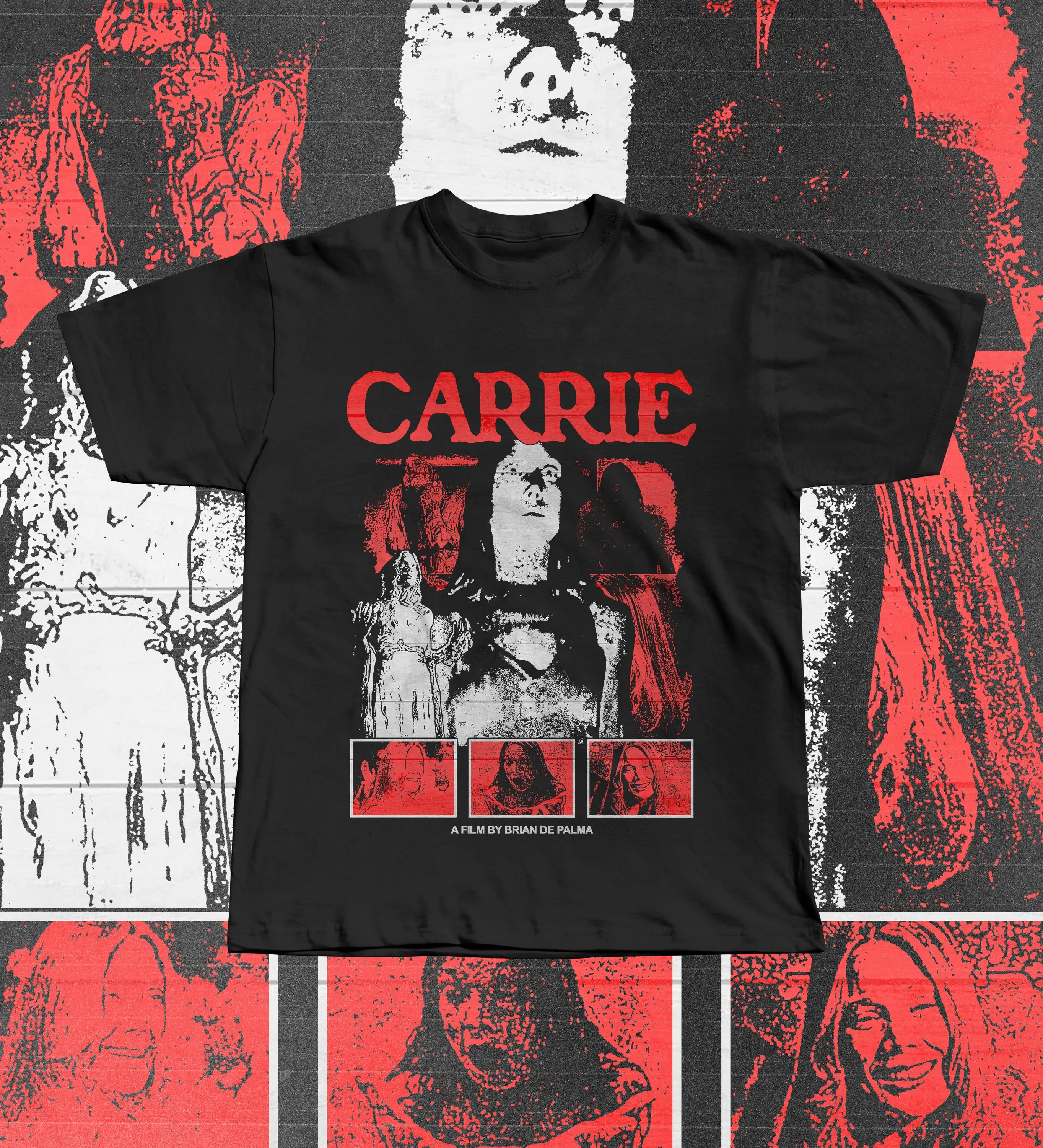 Carrie 1976 Movie Vintage Stephen King Horror Graphic T-Shirt Cotton Men Women Streetwear Tee