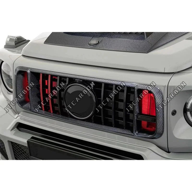 

Новая популярная автомобильная деталь: карбоновая решетка Rocket 900 B Style с сеткой для воздухозаборника и подсветкой для Mercedes-Benz G63 W464