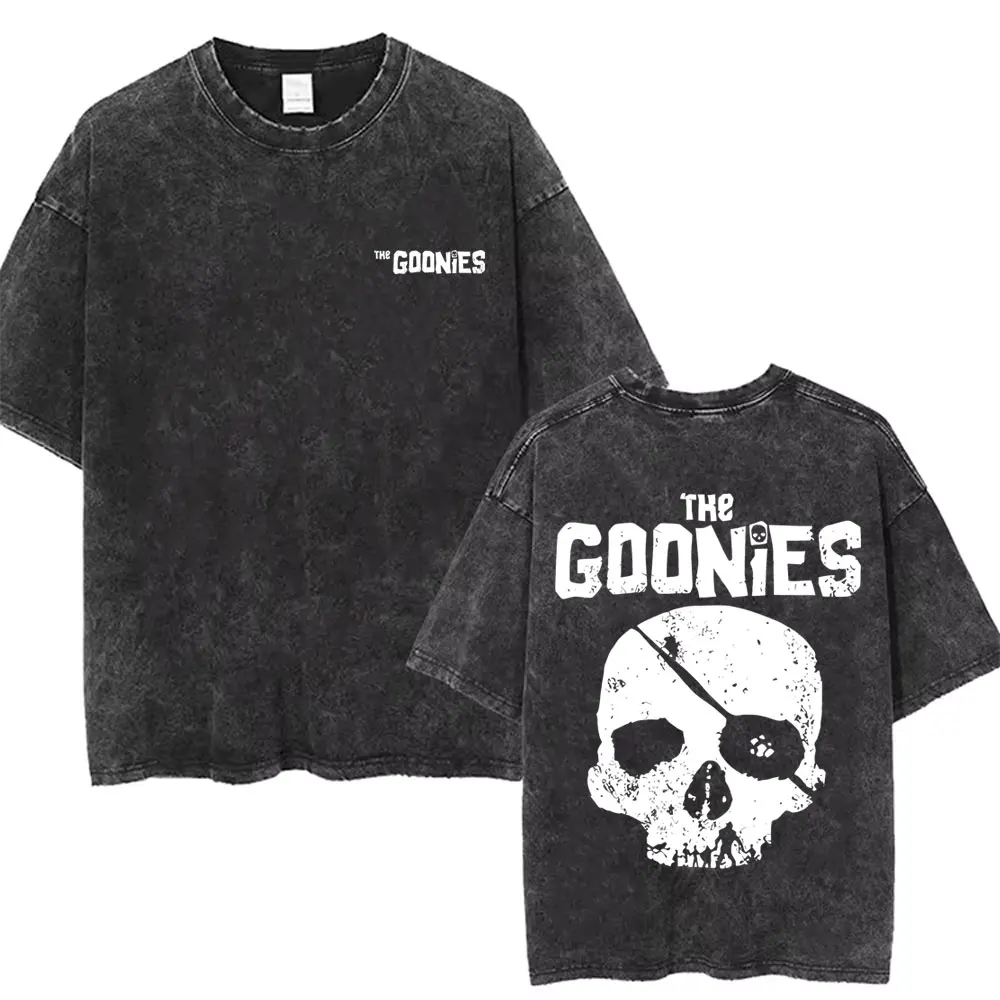 غسلها خمر فيلم The Goonies Never Say يموت تي شيرت مضحك الهيكل العظمي الجرافيك تي شيرت الرجال الهيب هوب القوطية روك المتضخم تي شيرت #4