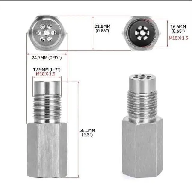 Uniwersalny CEL mały 02 czujnik CEL Eliminator tlenu O2 Przedłużacz Adapter dystansowy Mini katalizator m18x1, 5