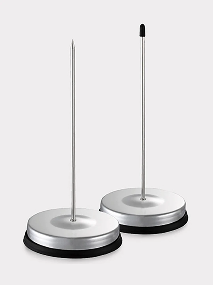 2 Packs，Restaurant Receipt Holder, Stainless Steel Check Spindle with 3.1 Inch Round Base, Desk Stra