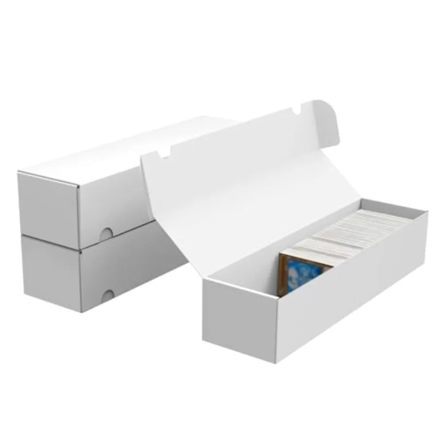

Trading Card Storage Box, 3-Pack 1100 Count Corrugated Cardboard Bulk Sports Storage Box for TCG/Magic/Mtg Basketball Cards, Co