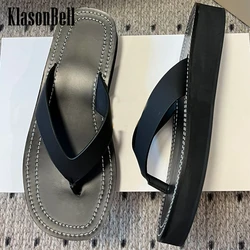 5.10 KlasonBell Flip-Flops Thick Sole Slippers For Women 2024 Summer New Hard-Wearing Flat Sandals