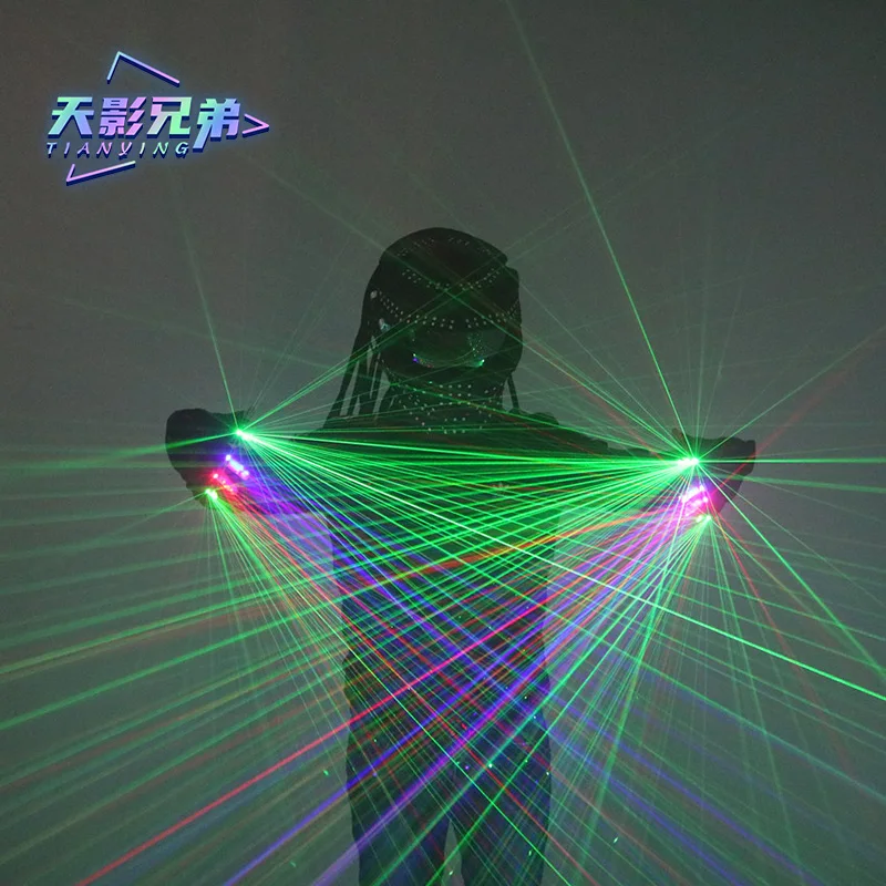 Imagem -03 - Rgb Led Laser Luvas Iluminado Show Props Verde e Vermelho e Azul dj Bar Stage Dance Show