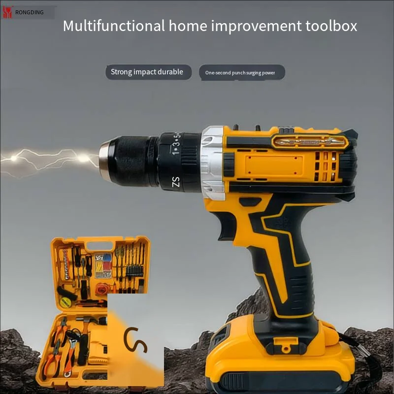 

DW Hardware Tool Combination Set Maintenance Tool Multi functional Electric Drill Impact Drill Electrician Toolbox 405