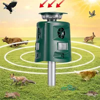 Ultrasonic Animal Repeller Outdoor Cat Squirrel Repellent IP44 Waterproof Solar Animal Repellent Device for Dog Cat Bird Rabbit