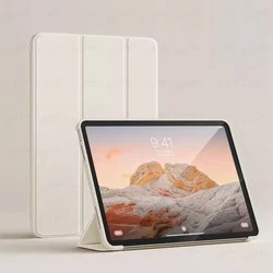 For iPad Pro 13 2024 Case M4 13 inch Model A2378 A2461 Three-fold bracket PU Protective Shell for iPad Pro 12.9 6th M2 Soft Case
