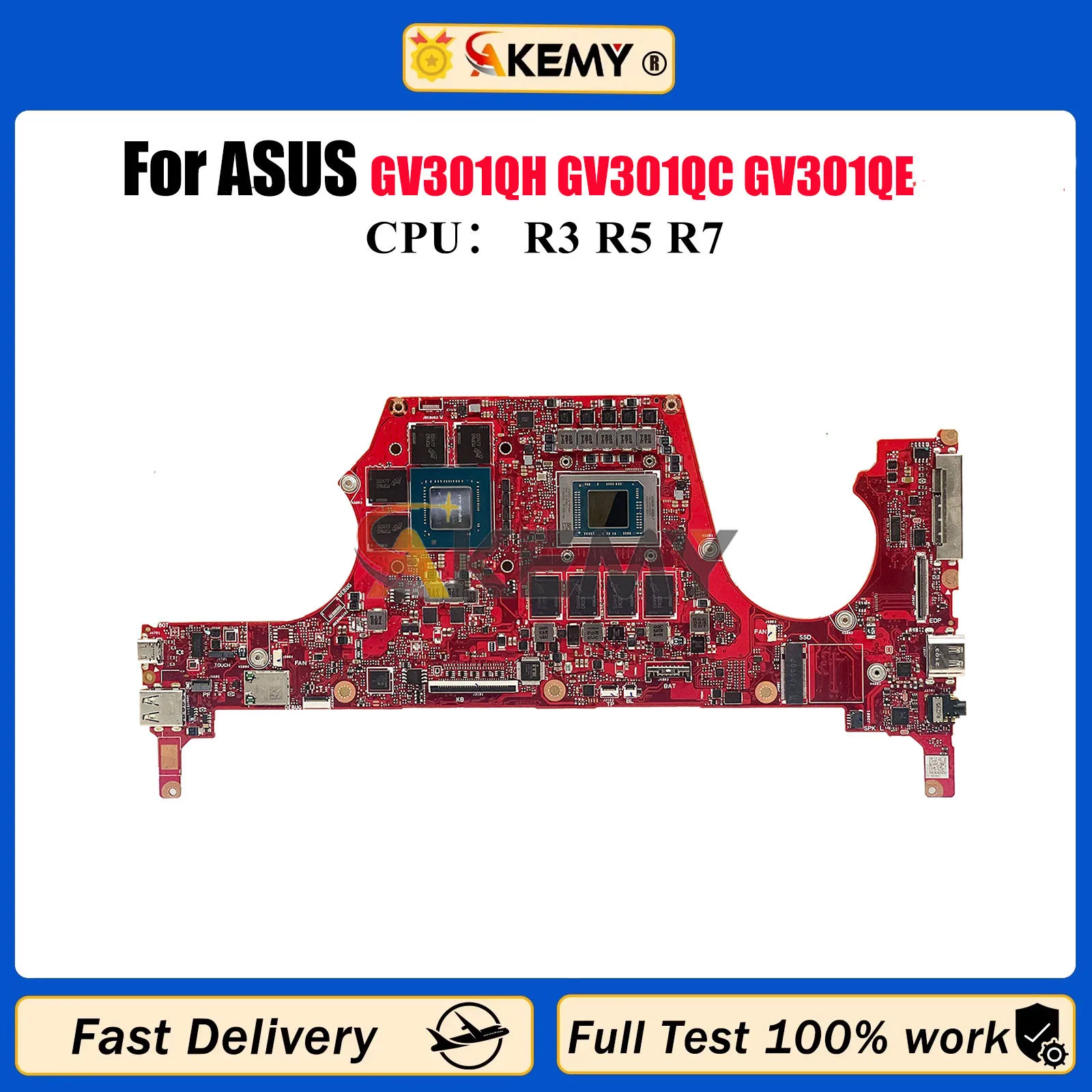 

GV301QH Laptop Motherboard For ASUS ROG GV301Q GV301QH GV301QC GV301QE Notebook Mainboard With R3 R5 R7 CPU 100% tests OK stk