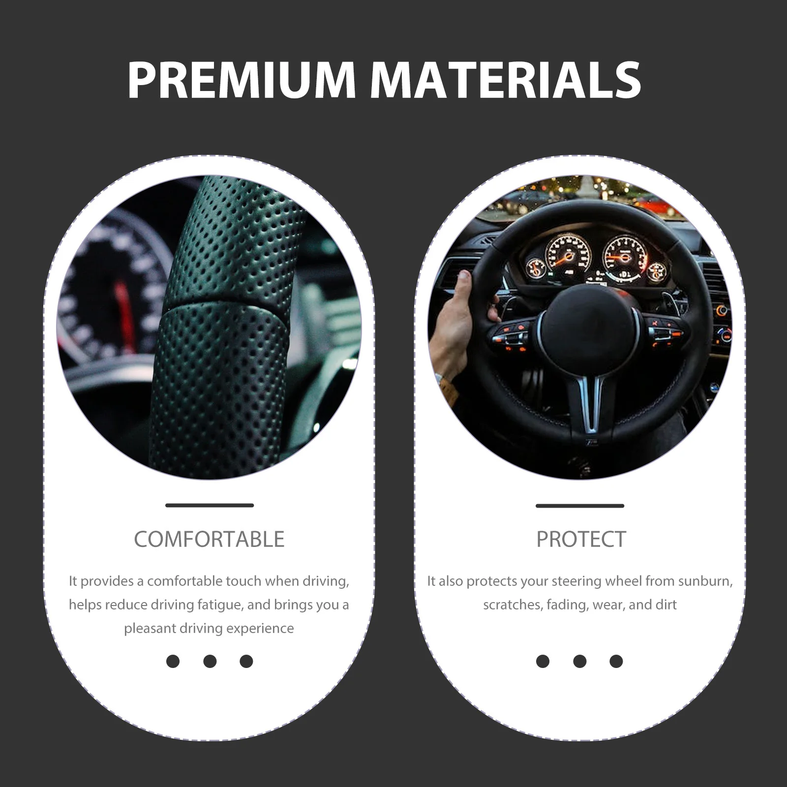 

Universal Steering Wheel Cover Non-Slip Car Steering Wheel Protector Sleeve Durable Comfort Grip Sweat Absorbing Driving