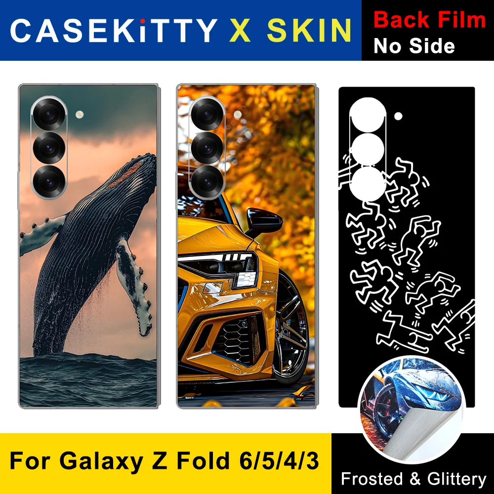 CASEKiTTY Skin Wrap For Galaxy Z Fold 6 Back Film Samsung Z Fold 5 Sticker Fold 4 Fold 3 Protective Decal Back Screen Protector