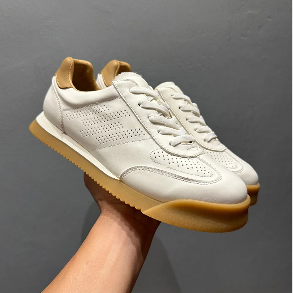 Classic Trendy All- Match White Breathable Sneaker Fashion Casual Running Board Shoes for Men Heightening Casual Board Shoes