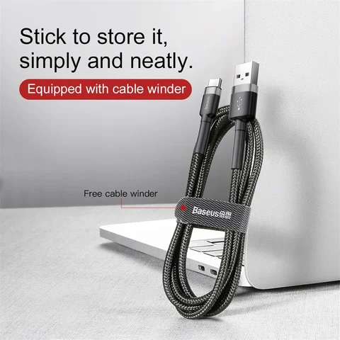 Baseus Кабель USB Type C для быстрой зарядки для Samsung S10 S9 Кабель Quick Charge 3.0 USB C для Huawei P30 Xiaomi Провод для зарядного устройства USB-C
