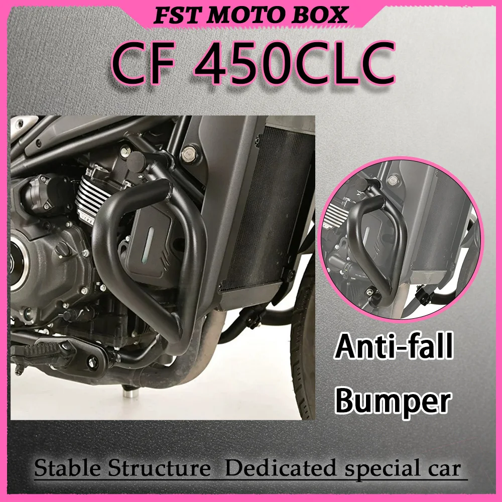 FOR CF 450CLC AMT Crash Bar Kit Anti-Fall Bumper Radiator Guard & Backrest No-Drill Modification Parts for Motorcycle Safety
