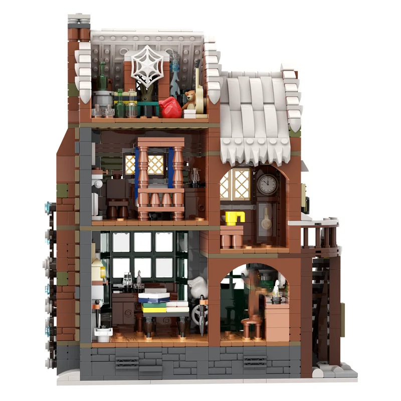 

CIty Street View Model Moc Building Bricks Christmas Winter Village Model Technology Gift Construstion DIY Assembly Holiday Toys