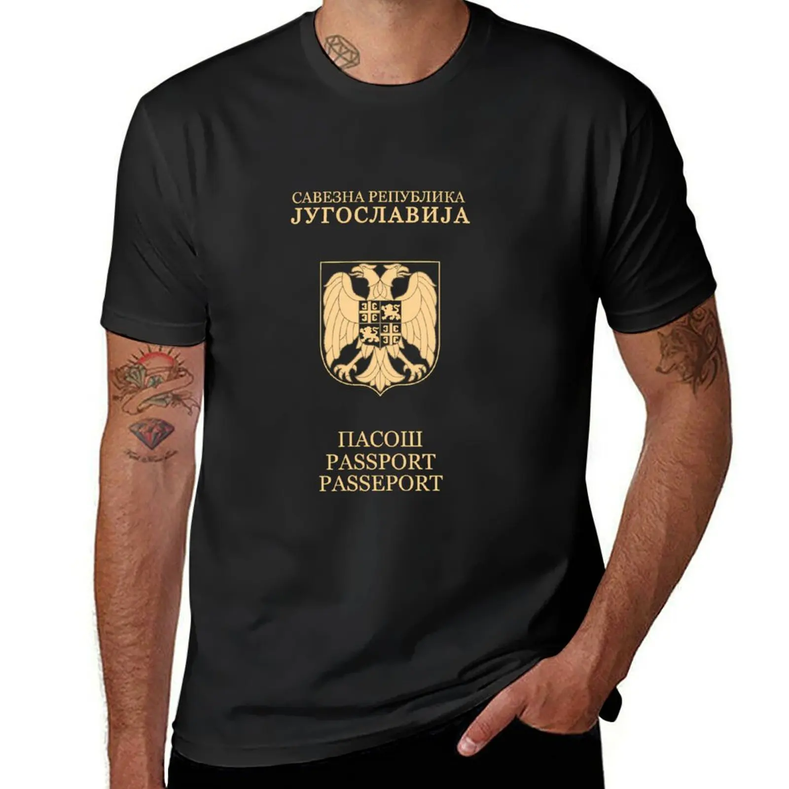 Federal Republic Of Yugoslavia Passport T-Shirt sports fans tops mens tall t shirts