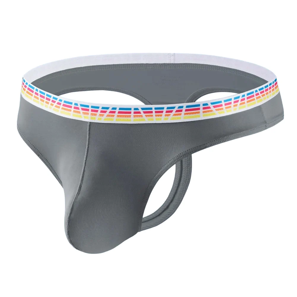 Men Solid Low Waist Thin Thongs Soft Breathable Quick Drying Underwear G-strings Teenage Breathable Underpants