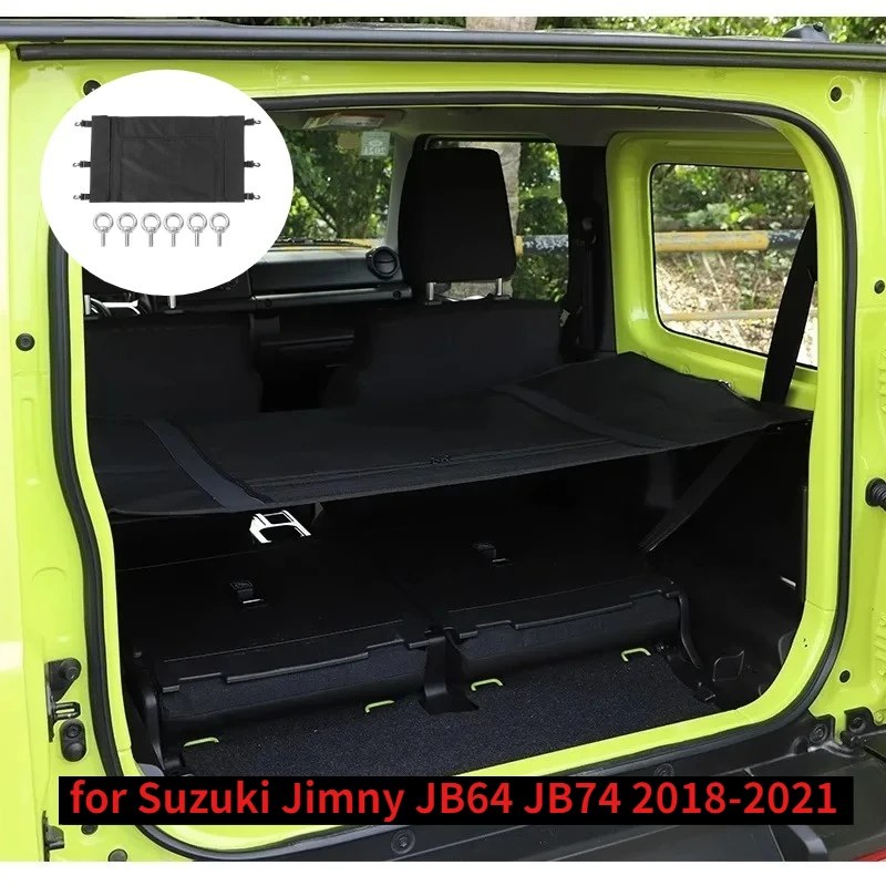 

Car Rear Trunk Curtain Cover Storage Bag Net for Suzuki Jimny JB64 JB74 2018-2021 Stowing Tidying Auto Accessories