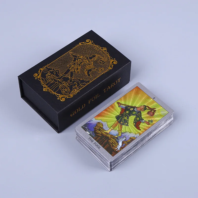 Classic Wait Stamping Gold Foil Tarot Exquisite Board Game Divination Cards Divination Fate Tarot deck For Collection