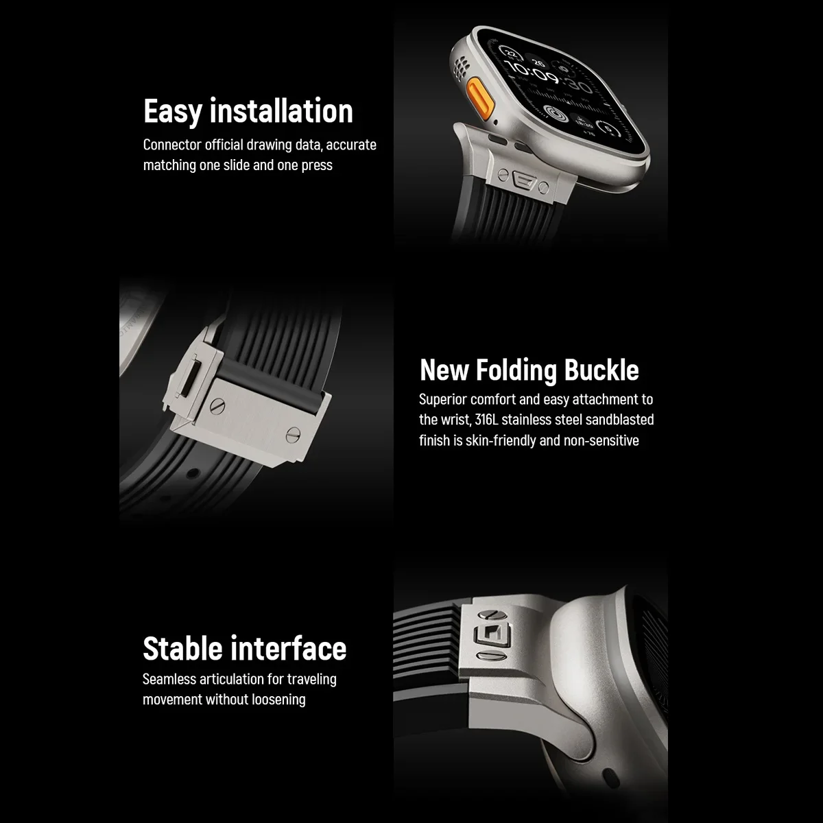Silicone Sports Strap for Apple Watch Band Series 9 8 7 6 5 4 SE Ultra 2/1 49mm 45 44 42 41 40 38mm Rubber Bracelet Correa Belt image 4