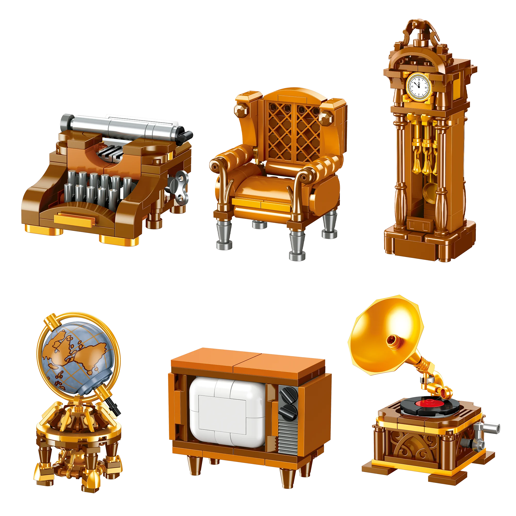 مكعبات بناء كلاسيكية ذات طابع قديم، زخارف نموذجية إبداعية مناسبة لتزيين المنزل وهدايا أعياد الميلاد وعيد الميلاد. #6