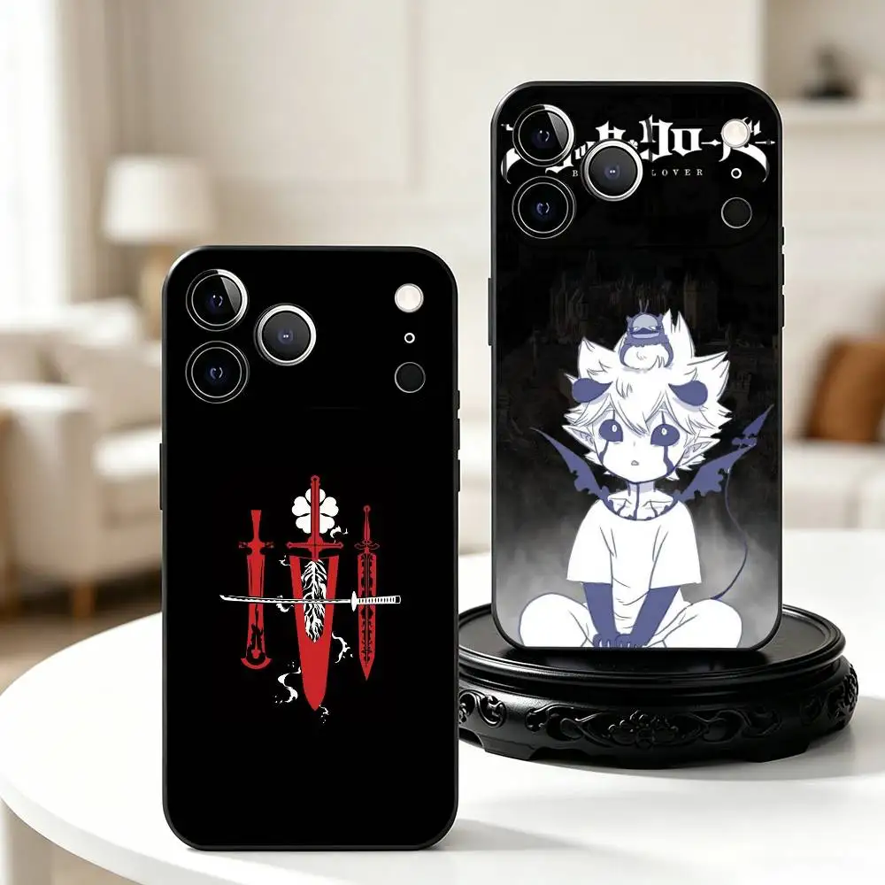 

B-Black Clover -Asta Phone Case Silicone Soft For IPhone 17 16 15 14 13 12 11 X XR Plus Pro Max Plus