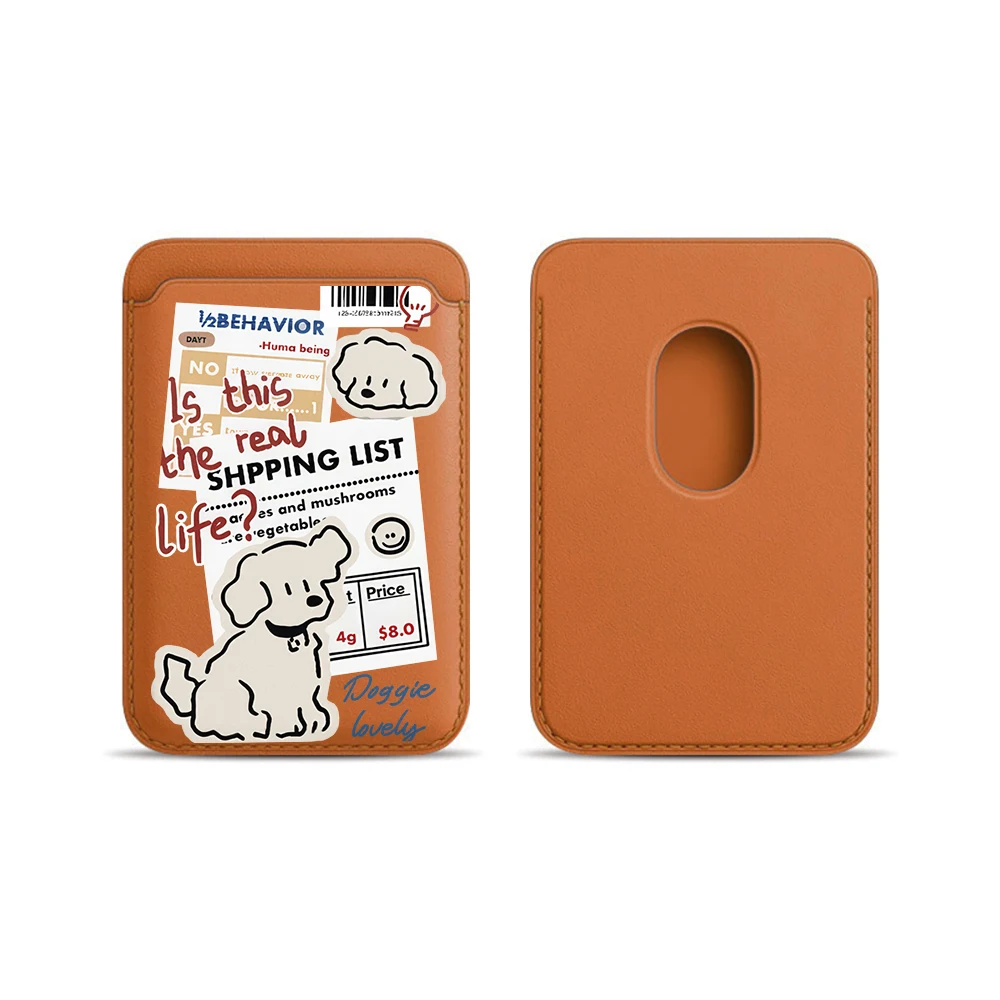 Doggie Lovely Leder-Kartenetui Handyhülle Kartenhalter für Magnetische Hülle Geeignet für alle iPhone Magsafe Karten-Handy-Rückseiten-Taschen – Detail 11