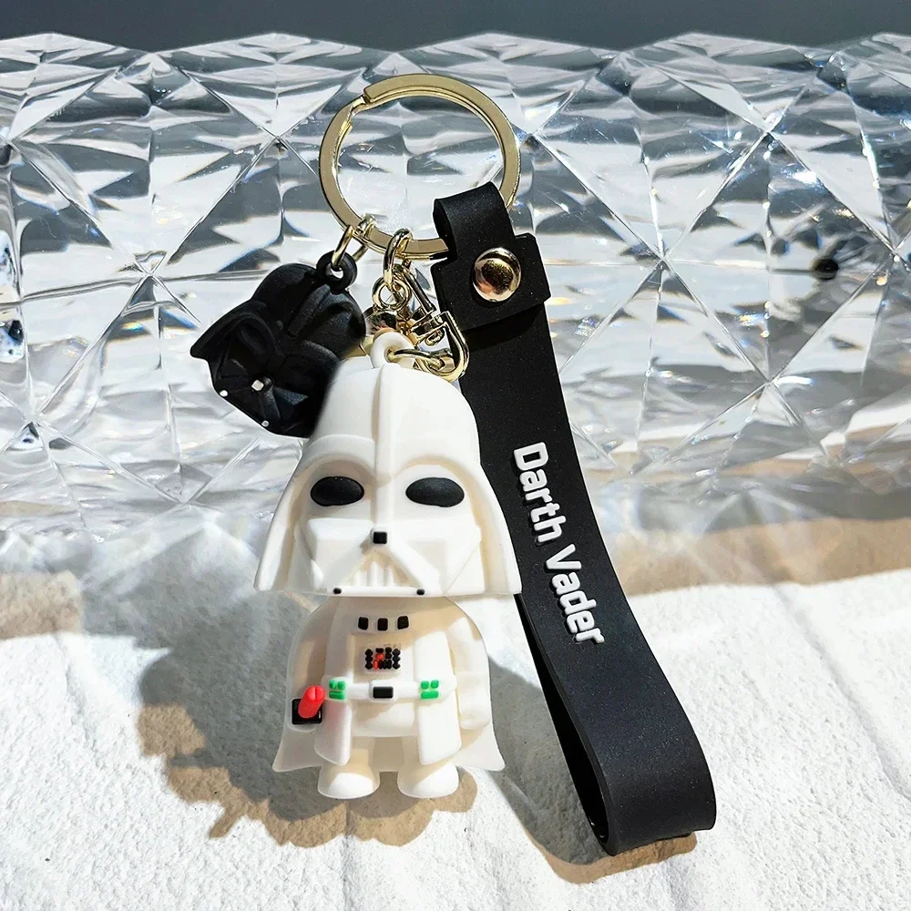 Disney Star War Keychains Darth Vader Pendant Car Key Chain Black White Cartoon Keyring Phone Bag Ornament Jewelry Gifts image 3