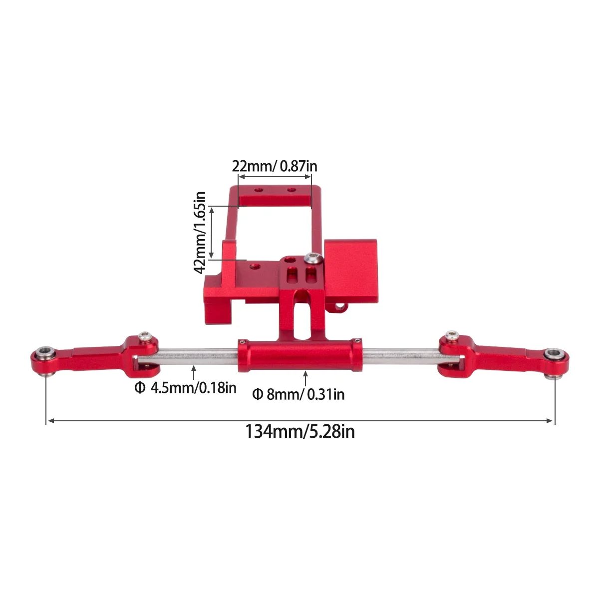 CNC Aluminium BAT Servo Mount with Hydraulic Steering Link for 1/10 RC Crawler Axial SCX10 III Portal Axle LCG Chassis DIY Parts