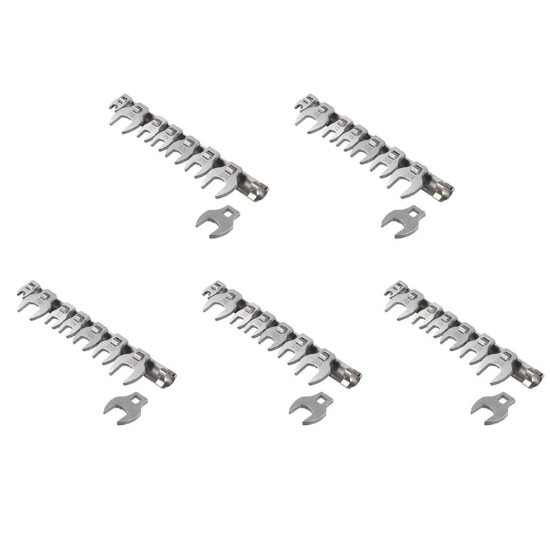 【Off-Shelf】5Set 3/8Inches Nut Crowfoot Wrench Set Horn Wrench Heads Square Heads Hardware Tool Wrench Of Imperial Bullhorn Wrenc