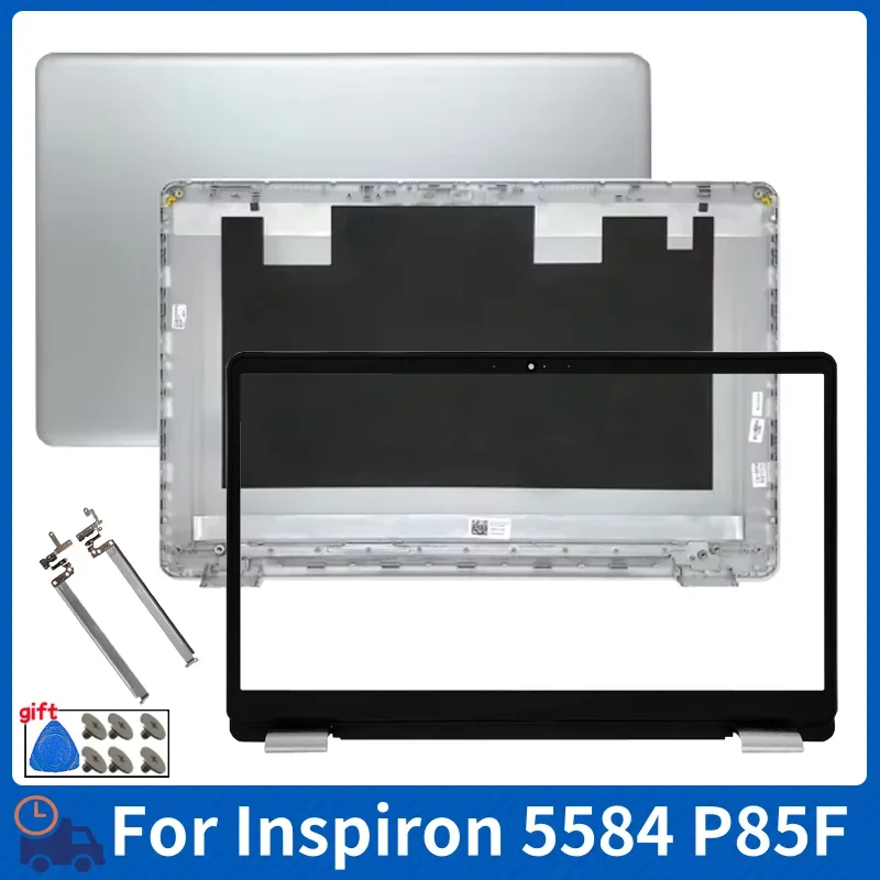 New For Inspiron 15 5000 5584 P85F Laptop LCD Back Cover Front Bezel Hinge Rear Lid Top Case Silver Computer Replacement Parts