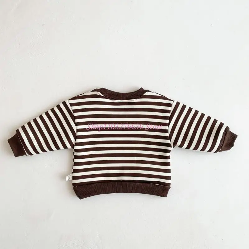 Baby Warm Outfits Cotton Pullover Tops Autumn Winter Long Sleeves Crewneck Sweatshirt with Bear Pattern Baby Clothes