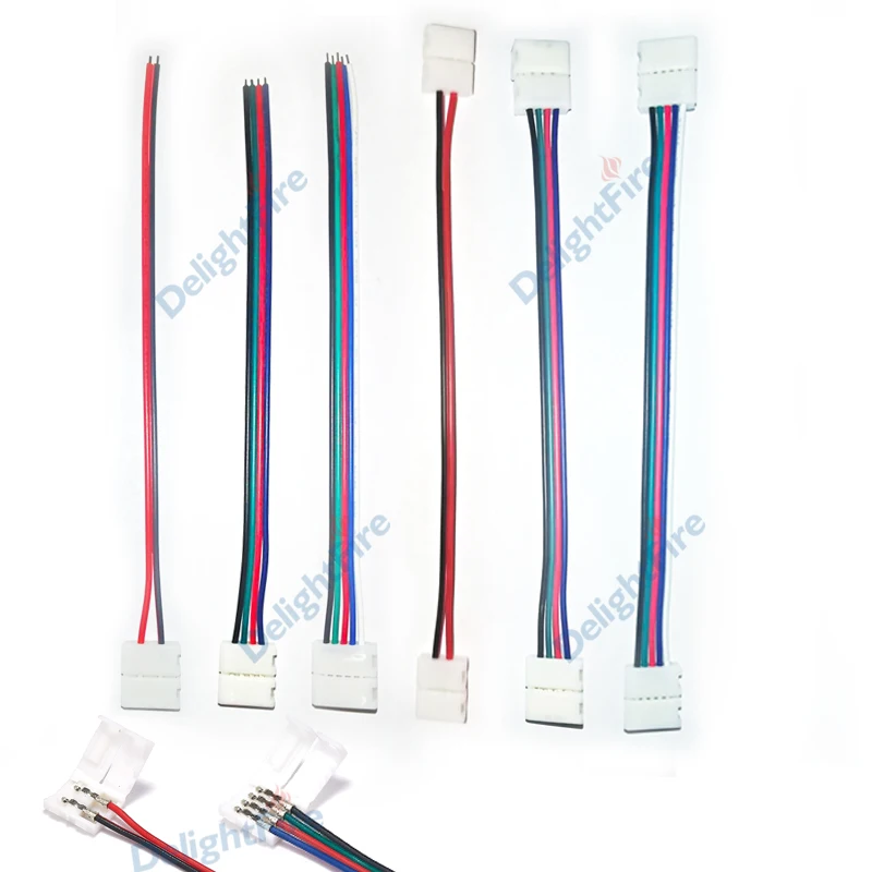 

Беспаечный разъем для светодиодной ленты с электрическим проводом 15 см 22AWG, разъемы 2 В 12 В для 2-контактных 4-контактных 5-контактных светодиодных лент RGB RGBW