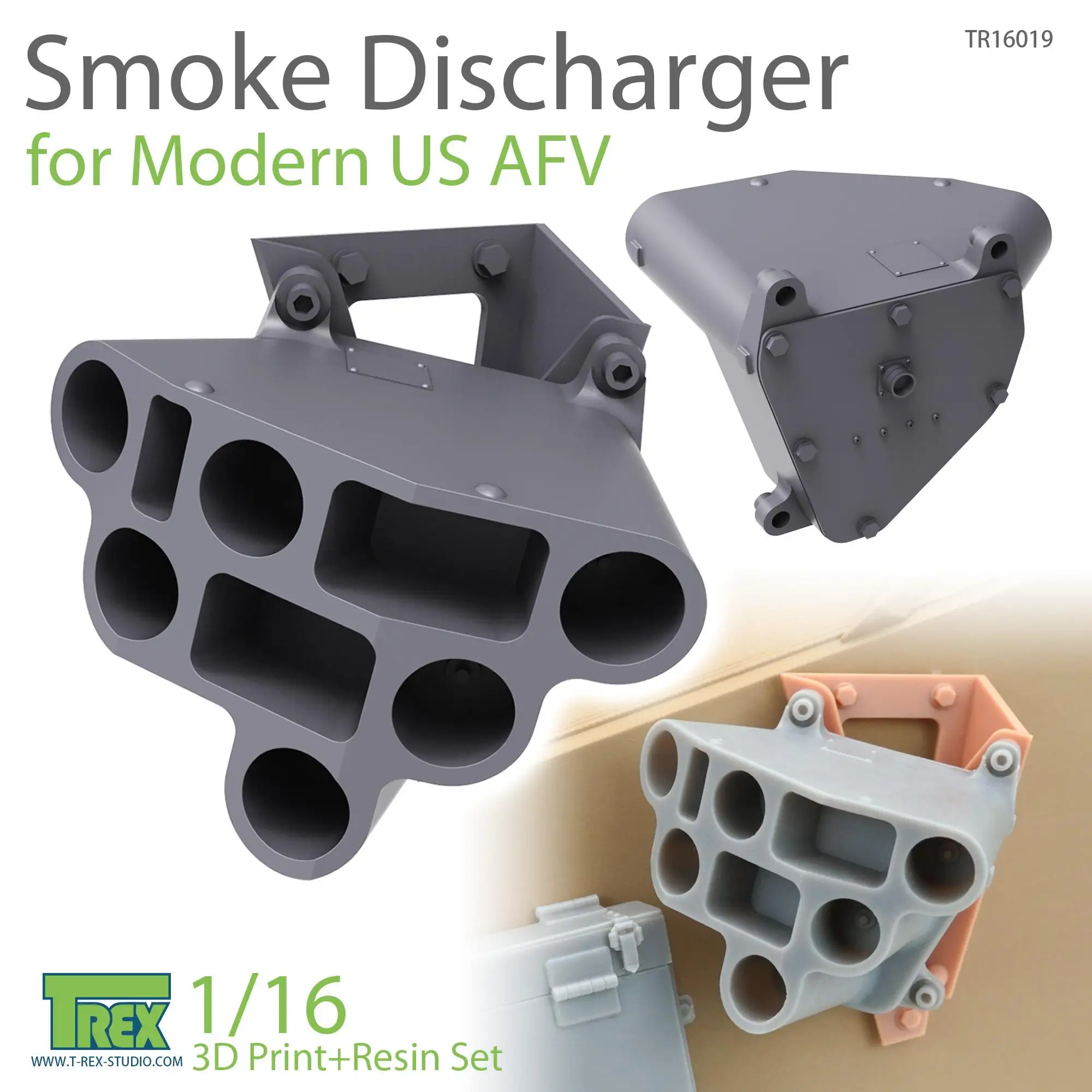 T-REX 16019 1/16 Smoke Discharger for Modern US AFV 3D Print+Resin Set for 1 tank