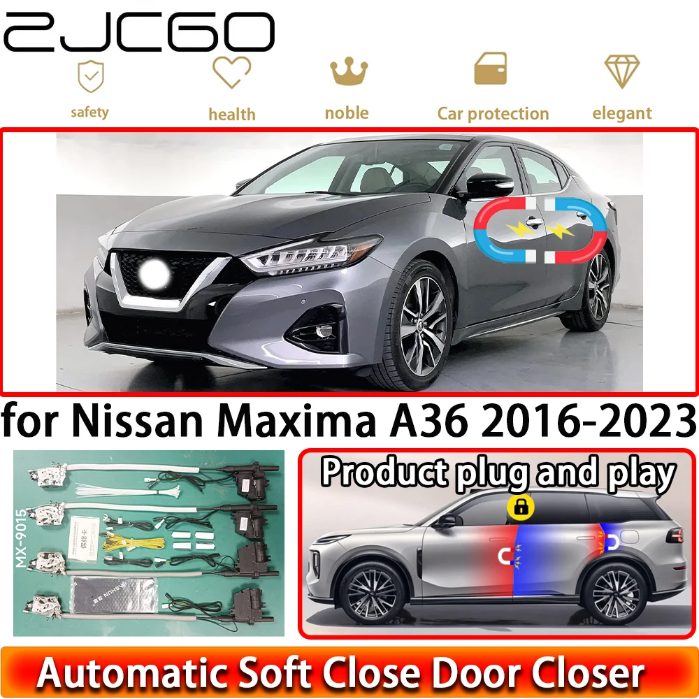 

ZJCGO for Nissan Maxima A36 2016-2023 OEM Soft Close Door Kit Power Closing Latch System Auto Pull Door Easy Close Plug & Play