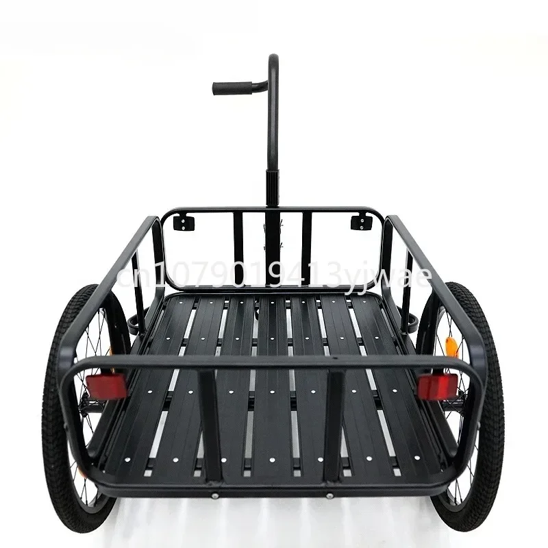 Bicycle Cargo Trailer, Foldable, Steel Aluminum Carriage, Shopping Cart, Large Capacity Luggage Storage Car